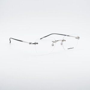 Montblanc MB0130O 001 Eyeglasses Black/Silver 53mm Square Frame